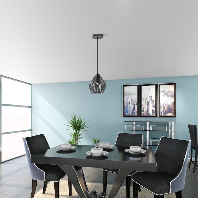 Eglo Carlton 3 Black and Silver 1-Light Geometric Pendant
