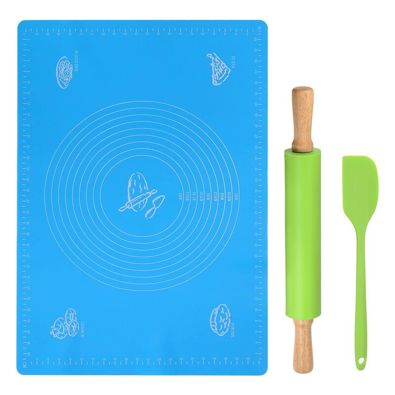 3pcs Silicone Rolling Pins for Baking 43cm x 5.2cm