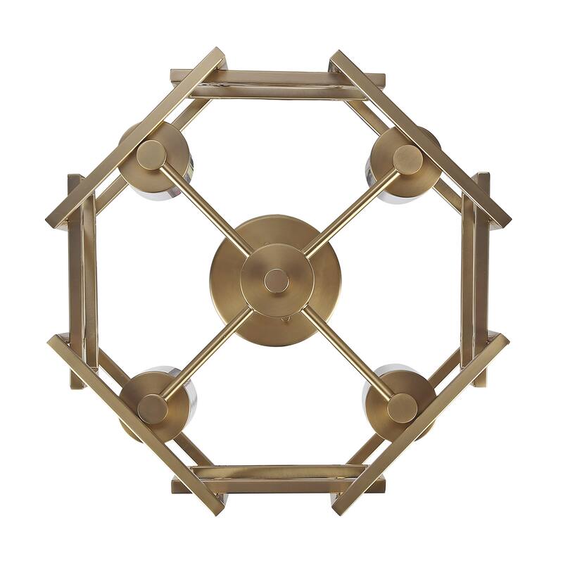 Golden Lighting Marco 4-light Flush Mount in Brushed Champagne Brass