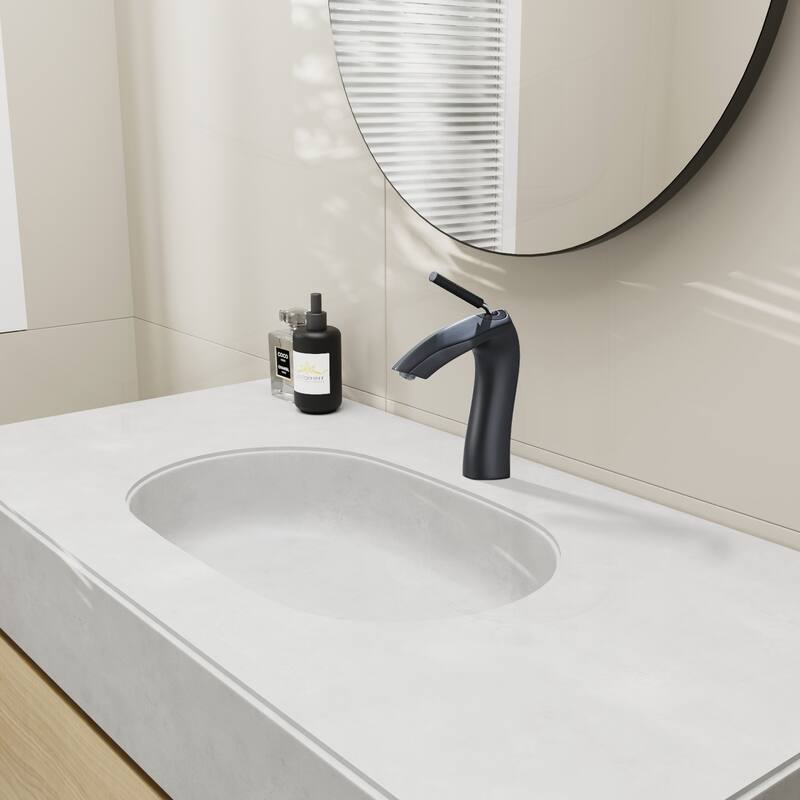 Single Handle Lavatory Basin Sink Faucet - Matte Black