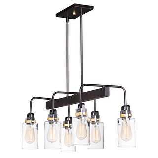 Magnolia 6-Light Linear Pendant - bronze / gold