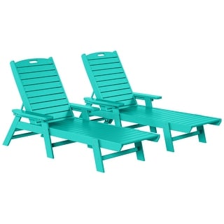 Laguna Hdpe All Weather Outdoor Patio Pool Reclining Chaise Lounge (Set Of 2)