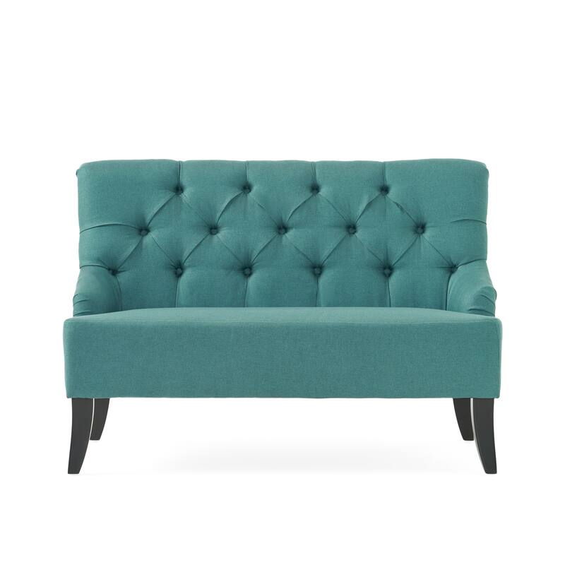 2-Seat Upholstered Loveseat with Tufted Backrest
