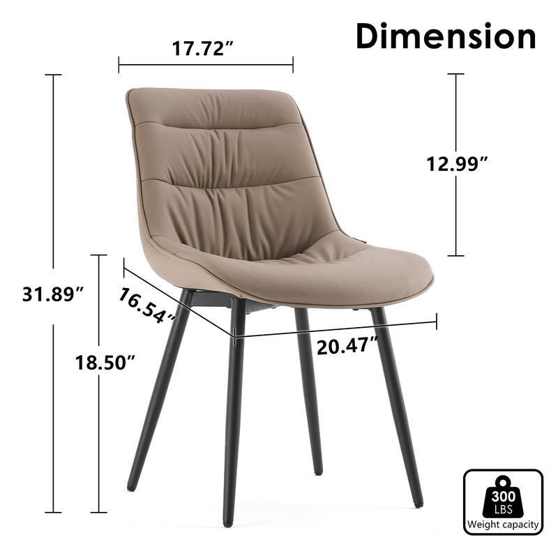 Faux Leather Dining Chairs Set of 2, Modern Upholstered Seat