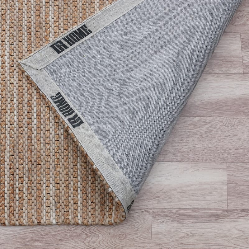 Sevita Stripe Natural Jute and Wool Blend Indoor Area Rug