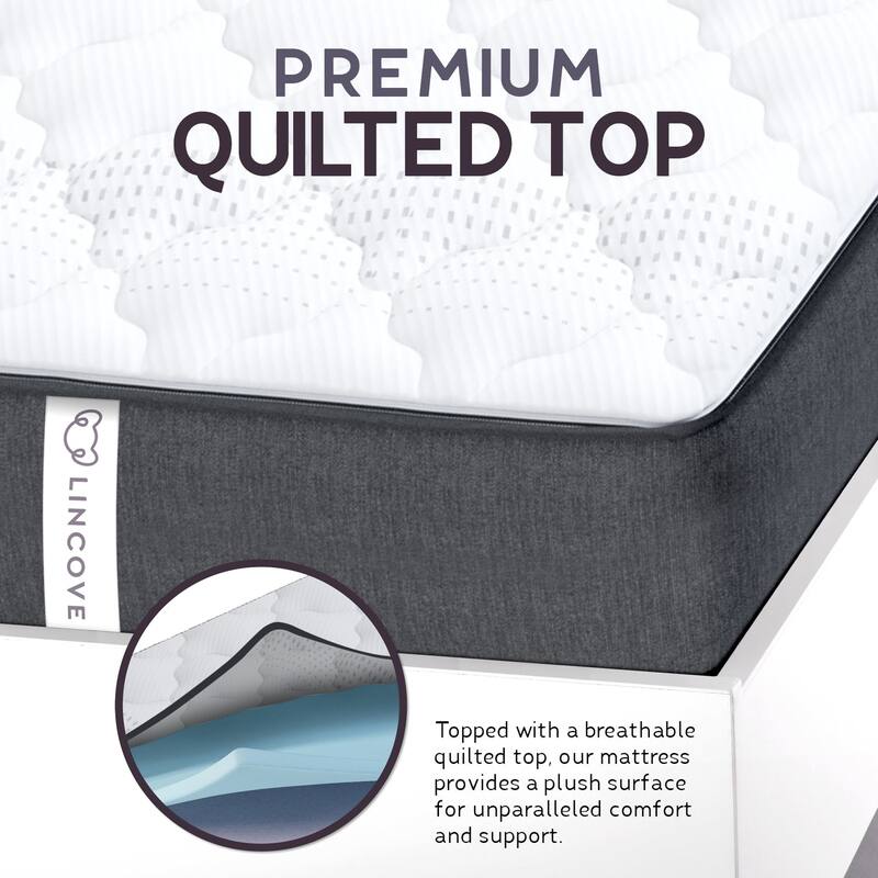 Lincove Hybrid and Memory Foam Mattress - CertiPUR-US Certified, Medium Firm, Pressure Relief, 12 Inch Spring - Made in USA