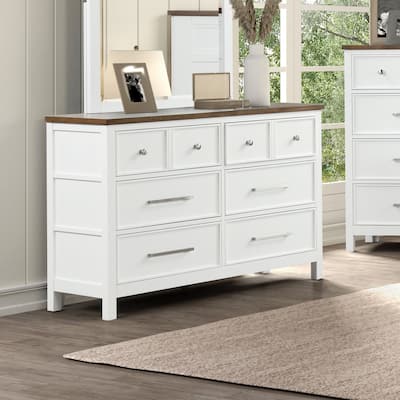 Furniture of America Althea Modern Farmhouse 6-Drawer Solid Wood Dresser