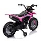 preview thumbnail 7 of 21, Electric Kids Ride-on Motorcycle with Training Wheels, Headlight, Engine Sounds, Rechargeable Battery Pink
