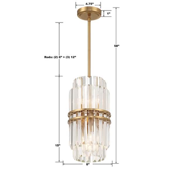 Hayes 4 Light Aged Brass Pendant