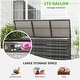 preview thumbnail 3 of 14, Outsunny Outdoor Storage Box with Inner Liner, PE Rattan Wicker Deck Box with Pneumatic Bar Lift