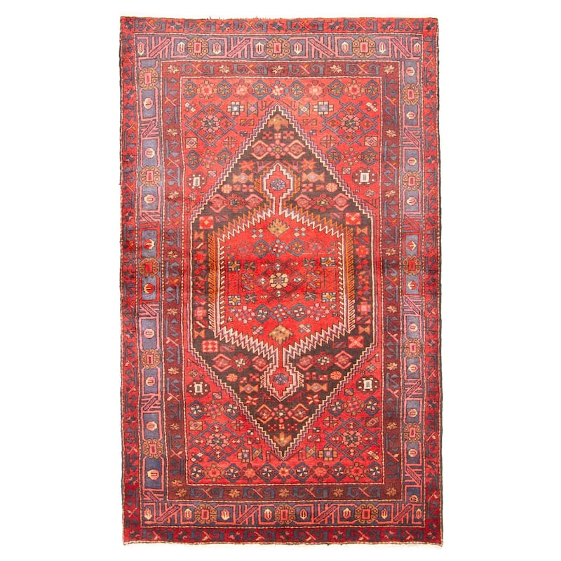 ECARPETGALLERY Hand-knotted Andelz Red Wool Rug - 4'5 x 7'5