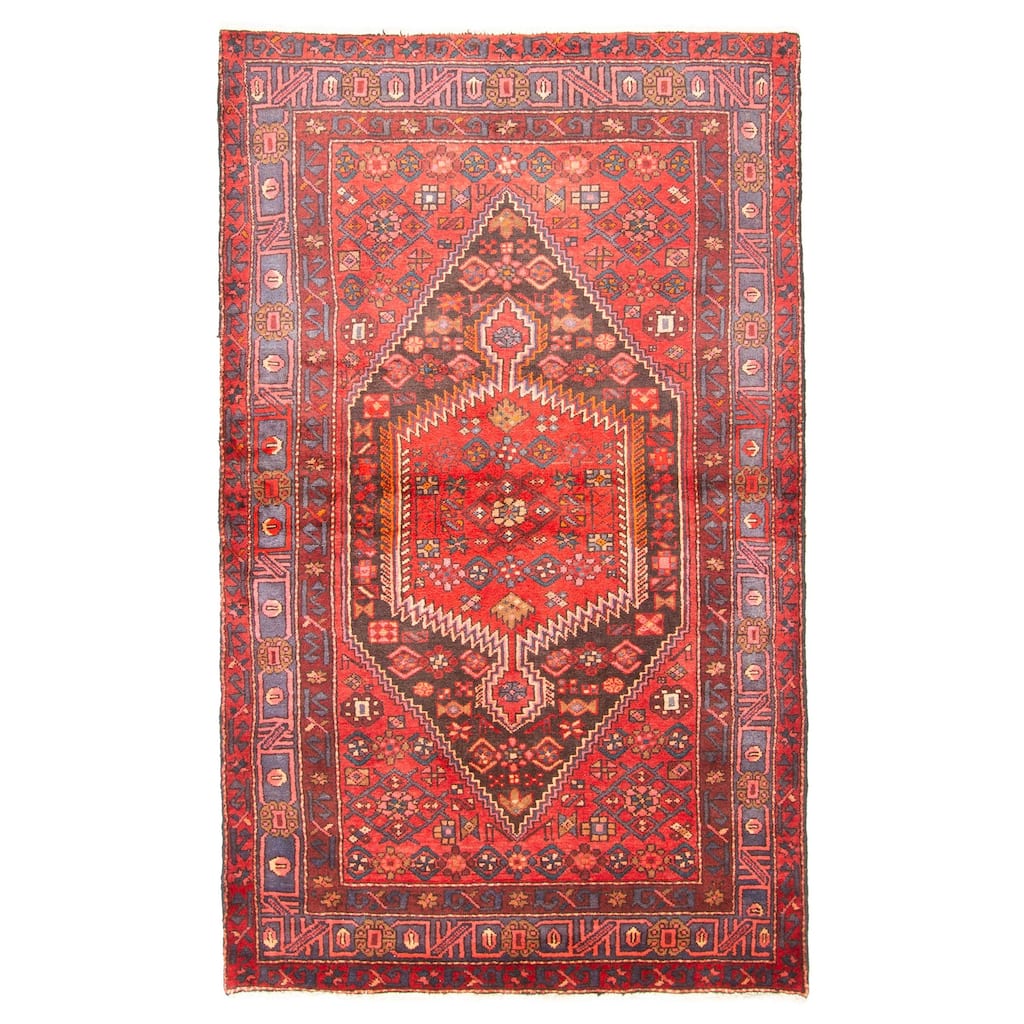 ECARPETGALLERY Hand-knotted Andelz Red Wool Rug - 4'5 x 7'5