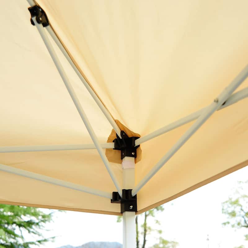 Outsunny 10-foot Easy Pop-up Canopy Tent with Mesh Side Walls