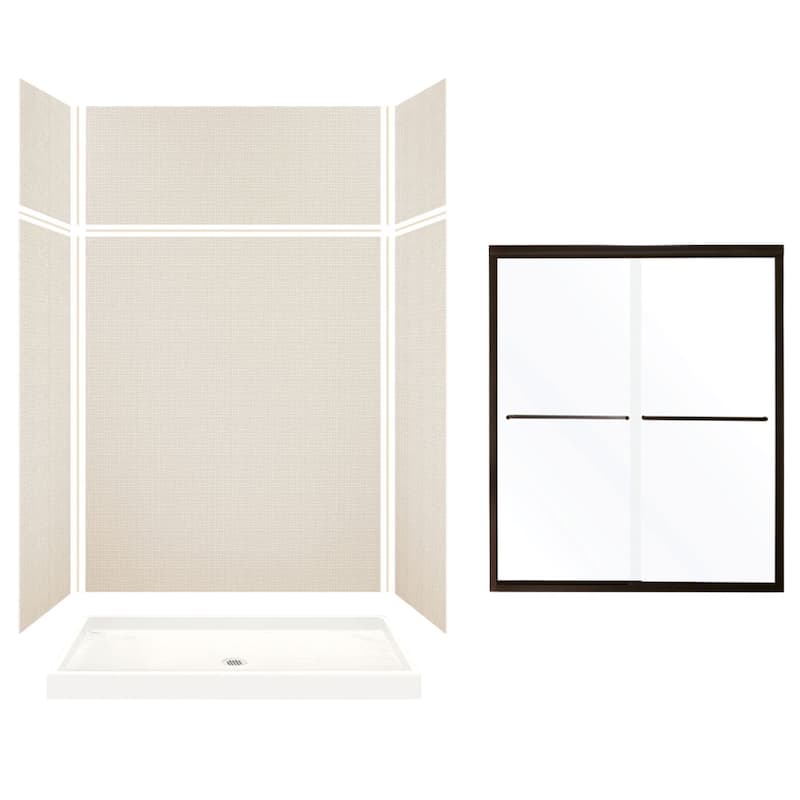 Transolid Expressions 60-in X 32-in X 96-in Glue to Wall Shower Kit - 32" x 60" x 96"