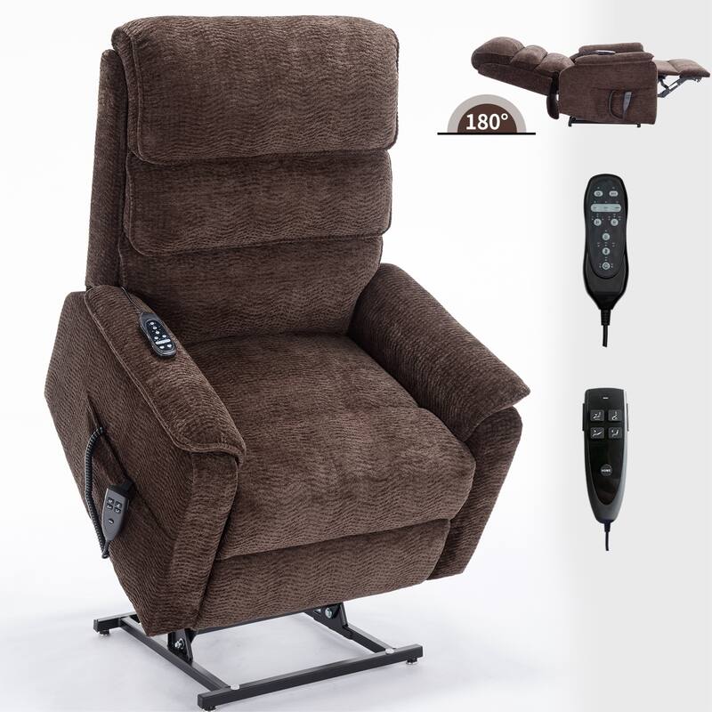 Dual Motor Infinite Position Power Lift Recliner Chair with Power-Remote, Heat Massage and Heavy Duty Motion Mechanism
