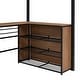 preview thumbnail 12 of 24, Modern Twin Size Metal Loft Bed with 3 Layers of Shelves and L-shaped Desk for Bedroom