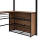 preview thumbnail 21 of 22, Twin Size Metal Loft Bed with Shelves and L-shaped Desk