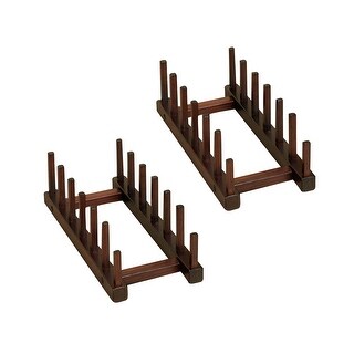 Wooden Plate Storage Rack, Set of 2 - Overstock - 31665679