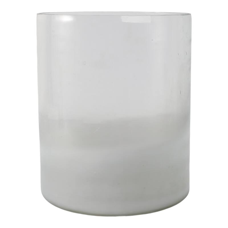 Glass Frosted Finish Pillar Candle Holder - Clear