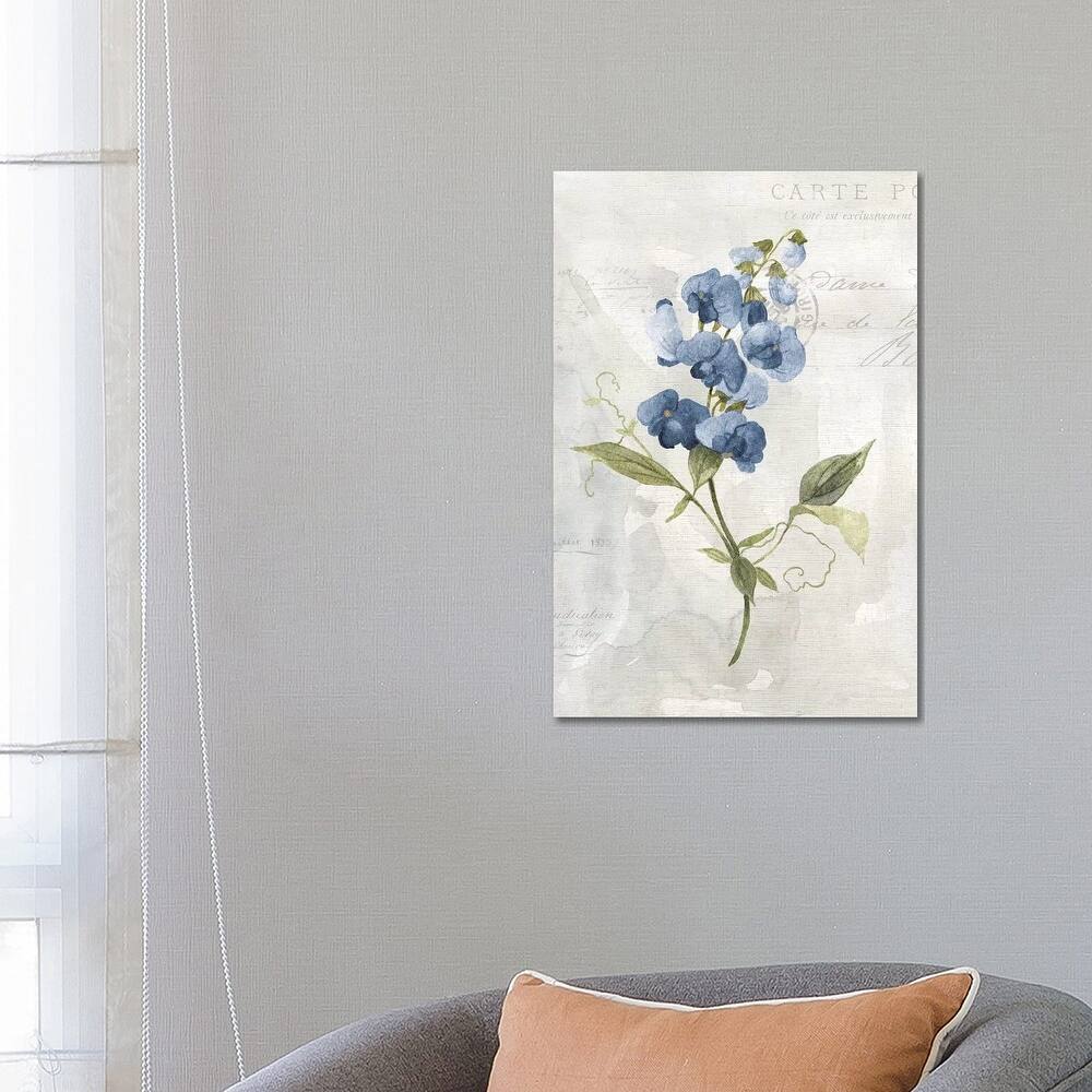 iCanvas "Blue Linen Sweet Pea" by Carol Robinson Canvas Print
