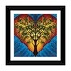 preview thumbnail 1 of 18, iCanvas "Heart With Blossoming Tree Of Life Inside On Blue Background" by Valery Rybakow Black - 24x24x1