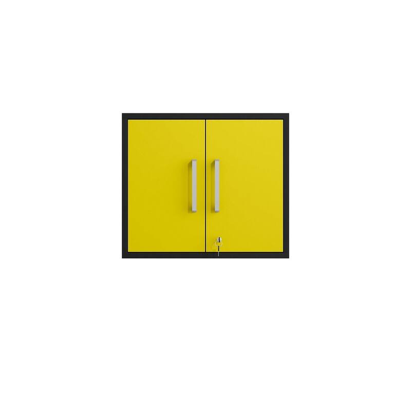 Manhattan Comfort Eiffel Floating Garage Storage Cabinet with Lock and Key