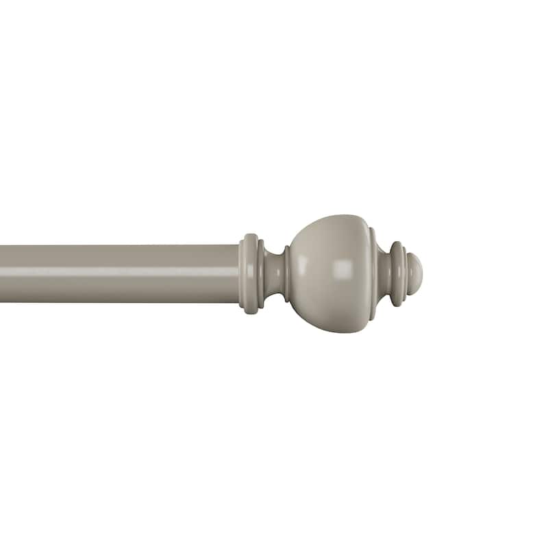 1-Inch Decorative Modern Urn Finial Curtain Rod by Lavish Home - 48-84" - Gray