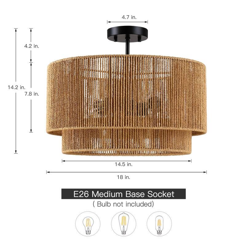 Dorn Tiered Drum Semi-Flush Mount