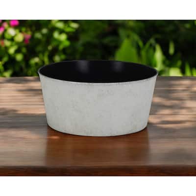 HomeRoots 12" Cream Recycled Plastic Indoor Outdoor Round Nursery Pot