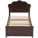 preview thumbnail 12 of 24, Twin Size Solid Pine Wood Platform Kids Bed Frame with Headboard & Twin Size Trundle for Bedroom, Easy Assembly, Cappuccino