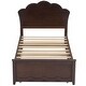 preview thumbnail 12 of 24, Twin Size Wood Platform Kids Bed with Headboard & Twin Size Trundle, Cappuccino