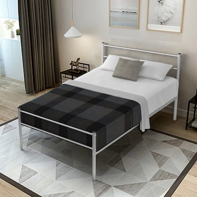 Gymax Twin Size Metal Bed Frame Platform Mattress Foundation W/