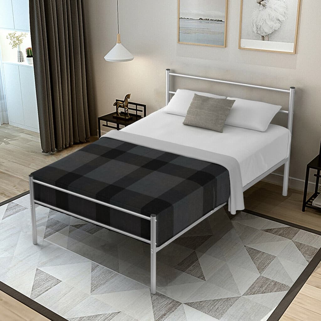 Gymax Twin Size Metal Bed Frame Platform Mattress Foundation W/