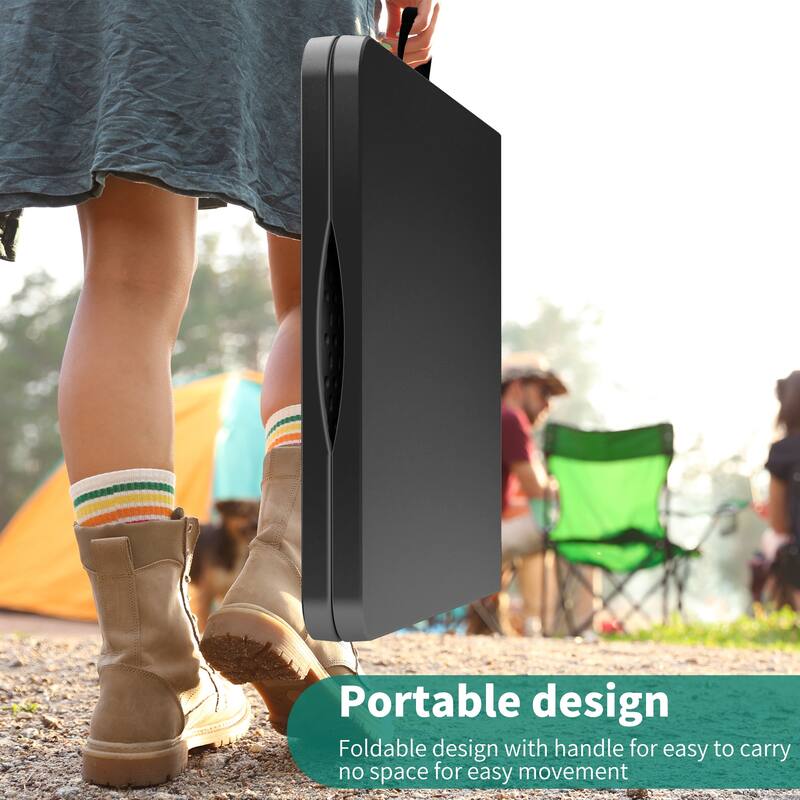 Outdoor Folding Picnic Table - Black