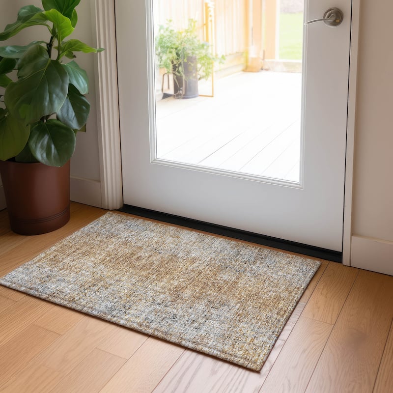 Machine Washable Indoor/ Outdoor Chantille Solid Contemporary Rug