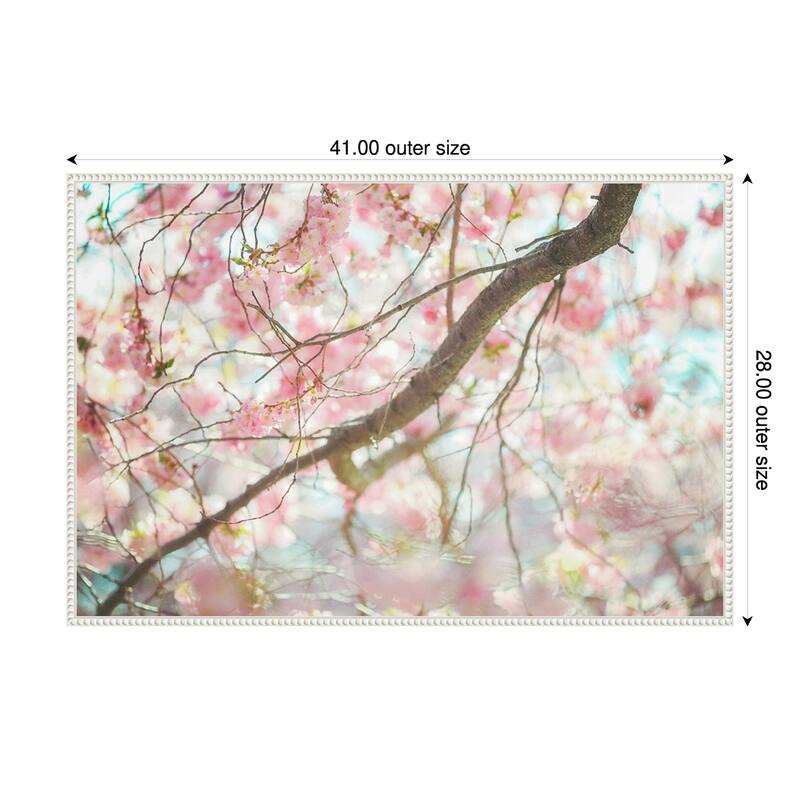 Branch Blossoms by Carrie Ann Grippo-pike Framed Canvas Wall Art Print - 41 x 28 in