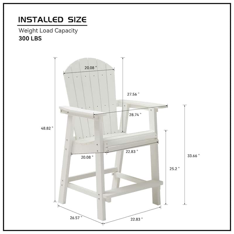 White Outdoor Patio Bar Chairs (Set of 2)