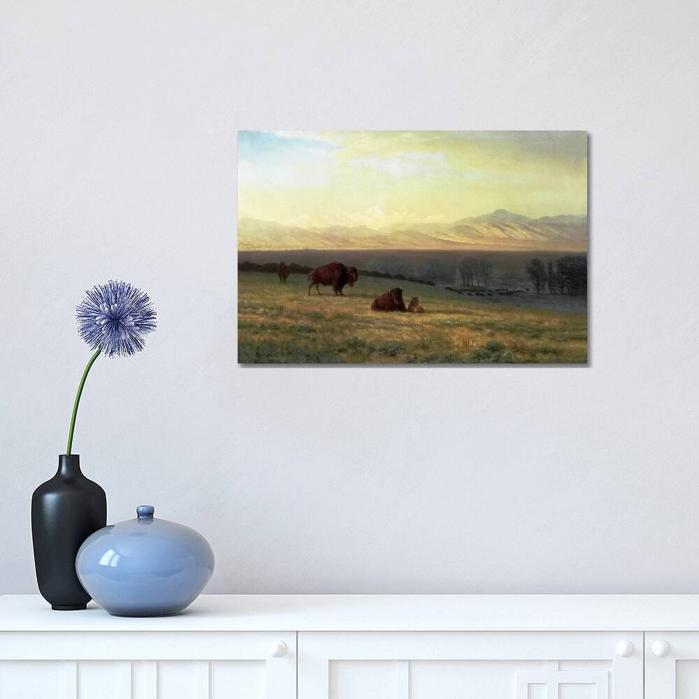 iCanvas "Buffalo on the Plains, c.1890 " by Albert Bierstadt Canvas Print