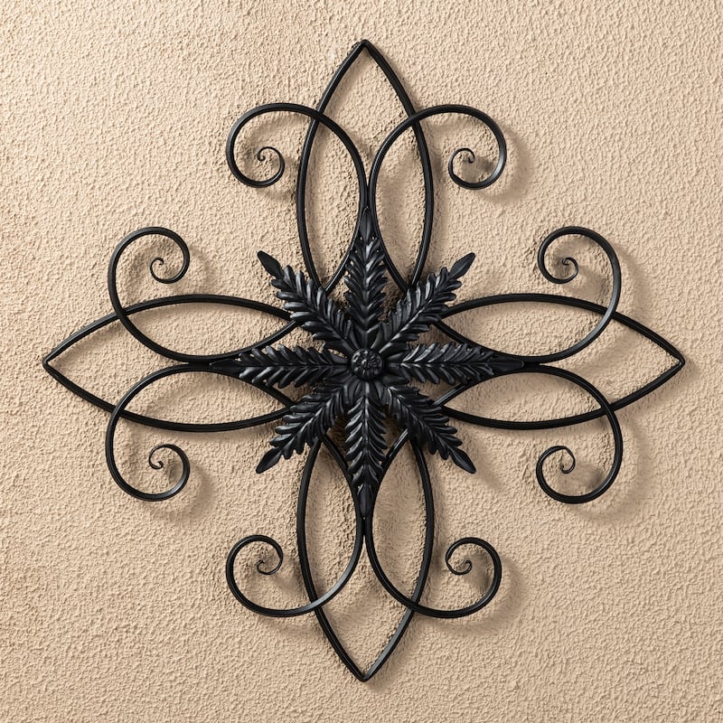 Glitzhome 20"L/ 23.5"L Traditional Iron Scroll Garden/Home Wall Decor