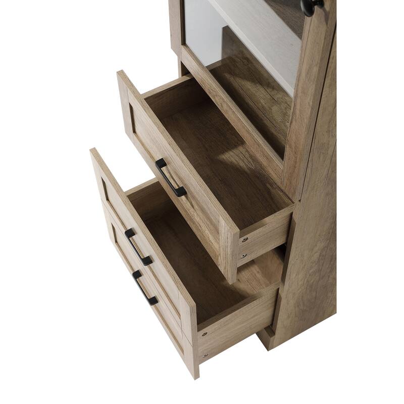 Fresco 16-28 Inch Bath Storage Glass Cabinet