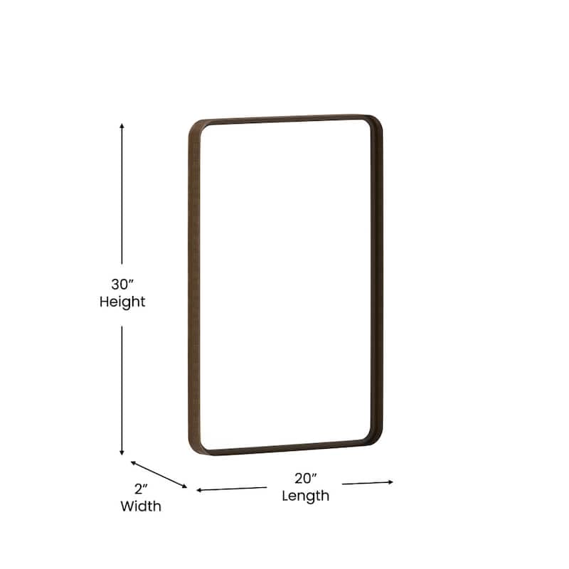 Wall Mount Shatterproof Wall Mirror with Metal Frame - 20" x 30"