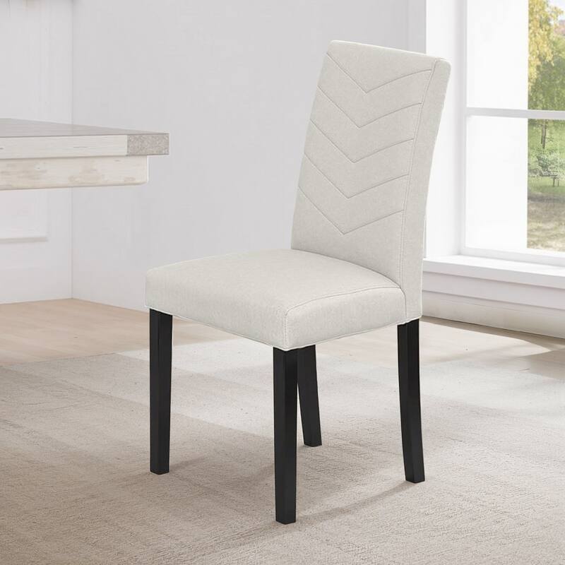 Javlergo 2/4/6 Piece Upholstered Dining Chairs Set with High Back and Wooden Legs Fabric Parson Chairs for Kitchen Living Room