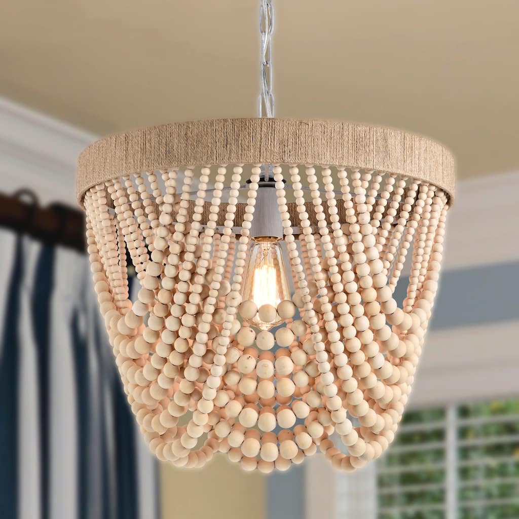 Elli 18 Inch Chandelier Bohemian Beads Pendant 1-Light