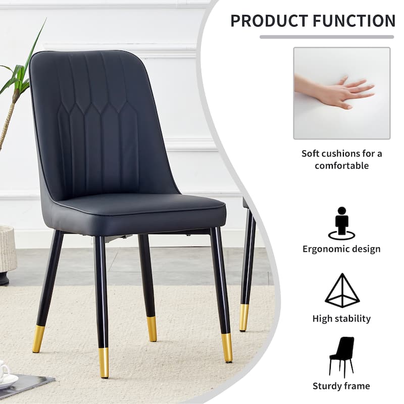 Upholstery Dining Chairs Set of 8 - Black