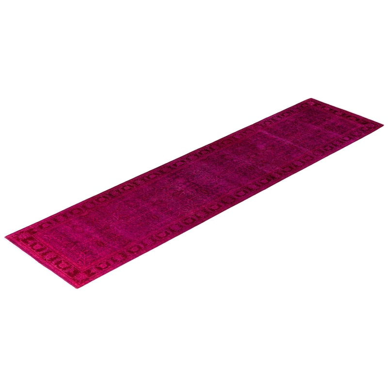 Fine Vibrance One-of-a-Kind Hand-Knotted Runner Rug - Pink, 2' 7" x 10' 9" - 2' 7" x 10' 9"