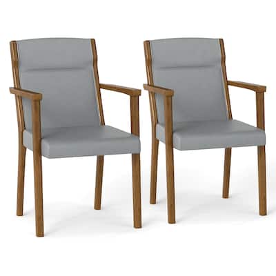 Costway 2/4 PCS Mid-Century Modern Dining Chairs Upholstered Wooden
