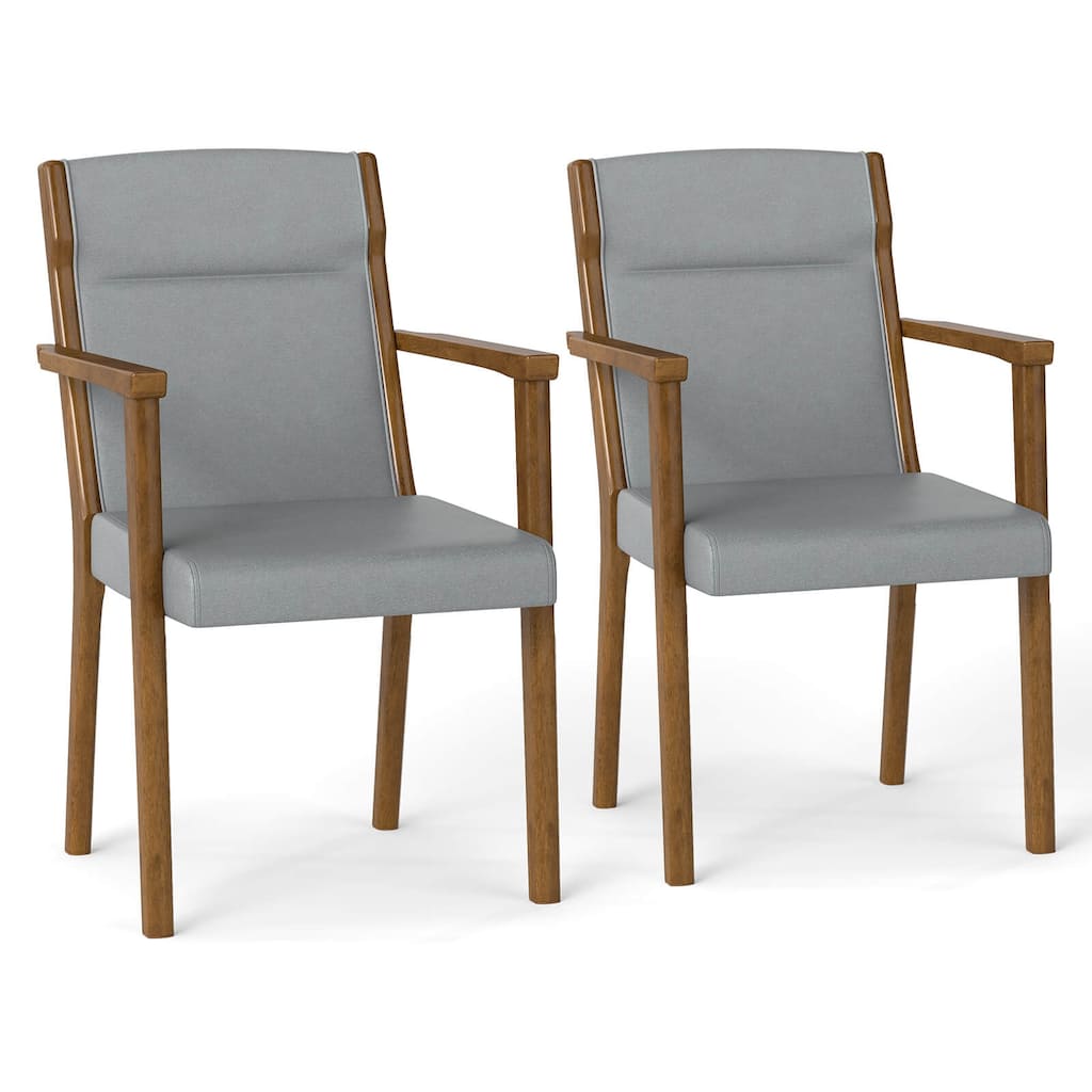 Costway 2/4 PCS Mid-Century Modern Dining Chairs Upholstered Wooden