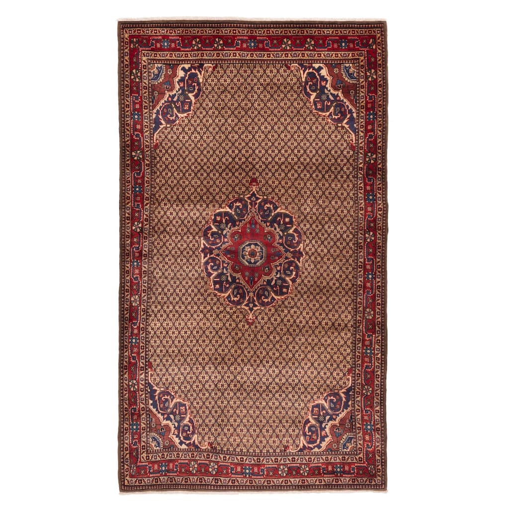 ECARPETGALLERY Hand-knotted Anatolian Vintage Brown Wool Rug - 5'0 x 9'1