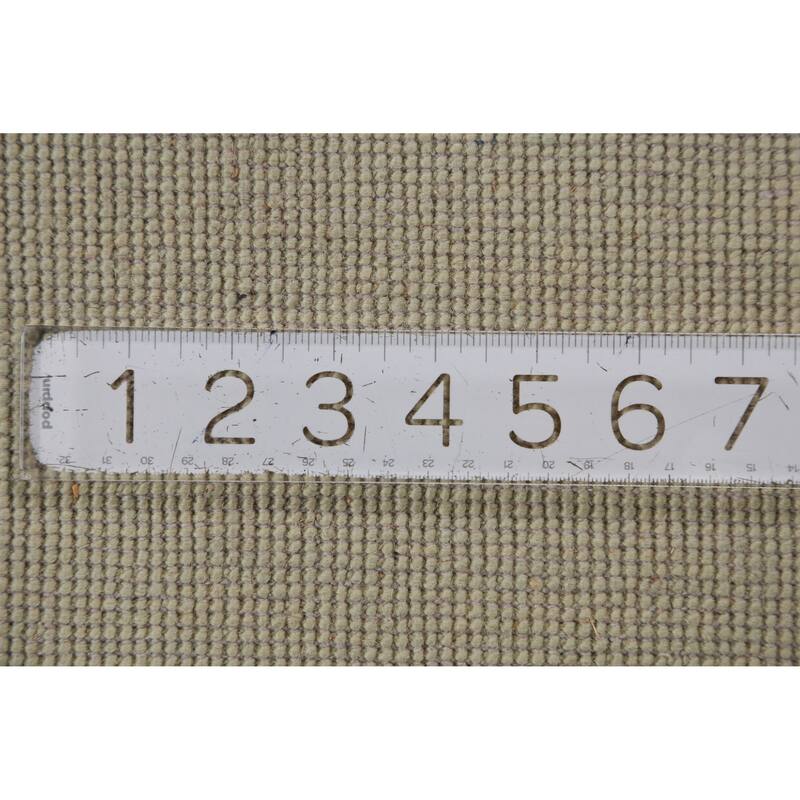 Hand Knotted Oriental 100% Wool Carpet Modern Solid Green Gabbeh Runner Rug - 9' 10'' X 3' 2''