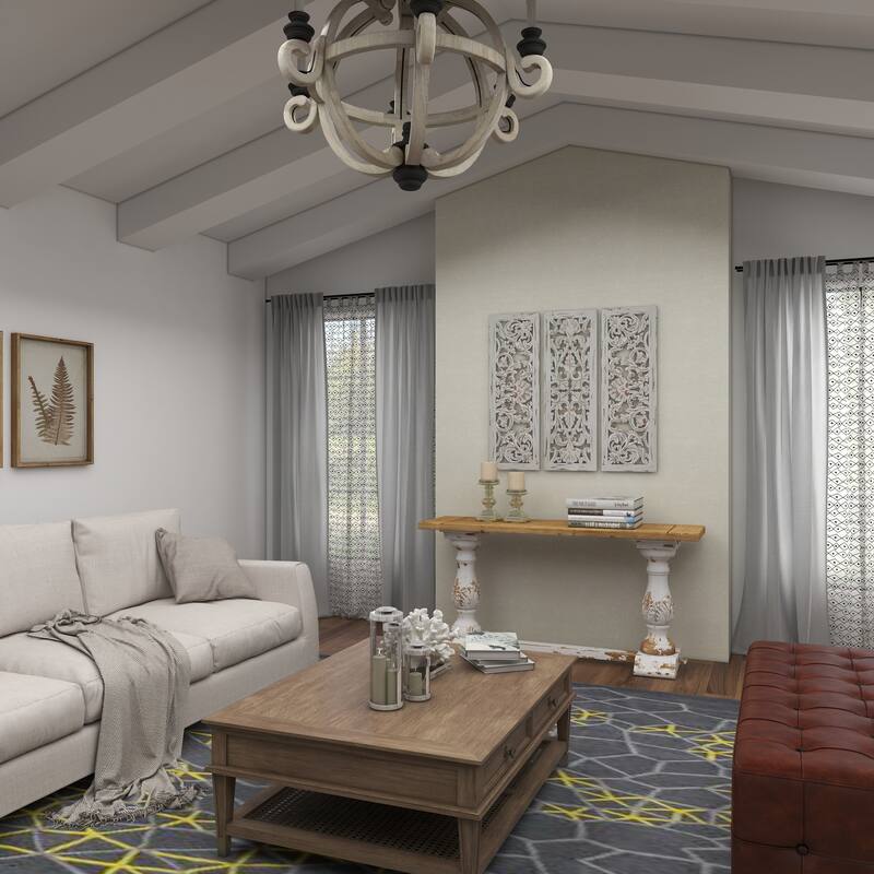 White Wooden Handmade Intricately Carved Floral Home Wall Decor (Set of 3)